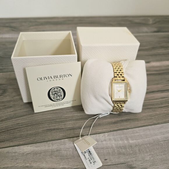 Olivia Burton Townhouse Quartz Gold-Tone Stainless Bracelet Rectangular Watch